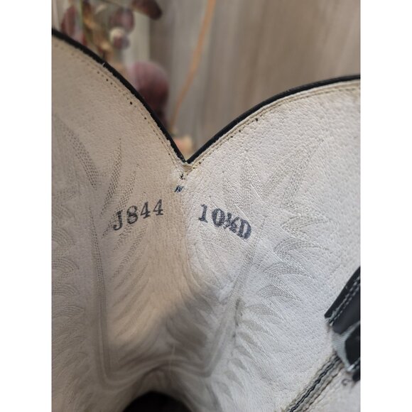 Cowtown USA Cowboy Black Boots Men’s 10.5 D Exotic Western EUC Black - Picture 7 of 10